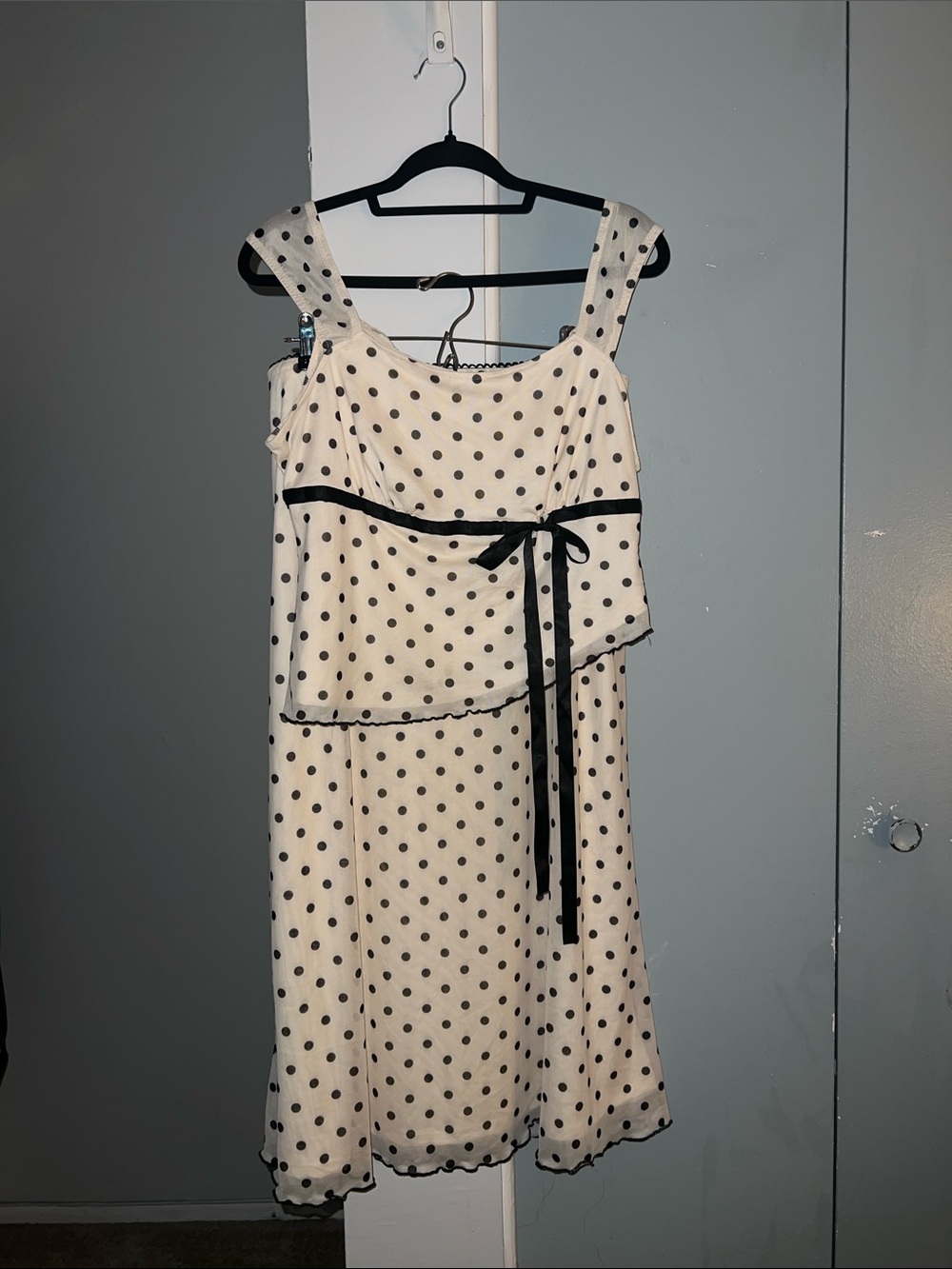 Polka Dot Ivory and Black Two Piece Set